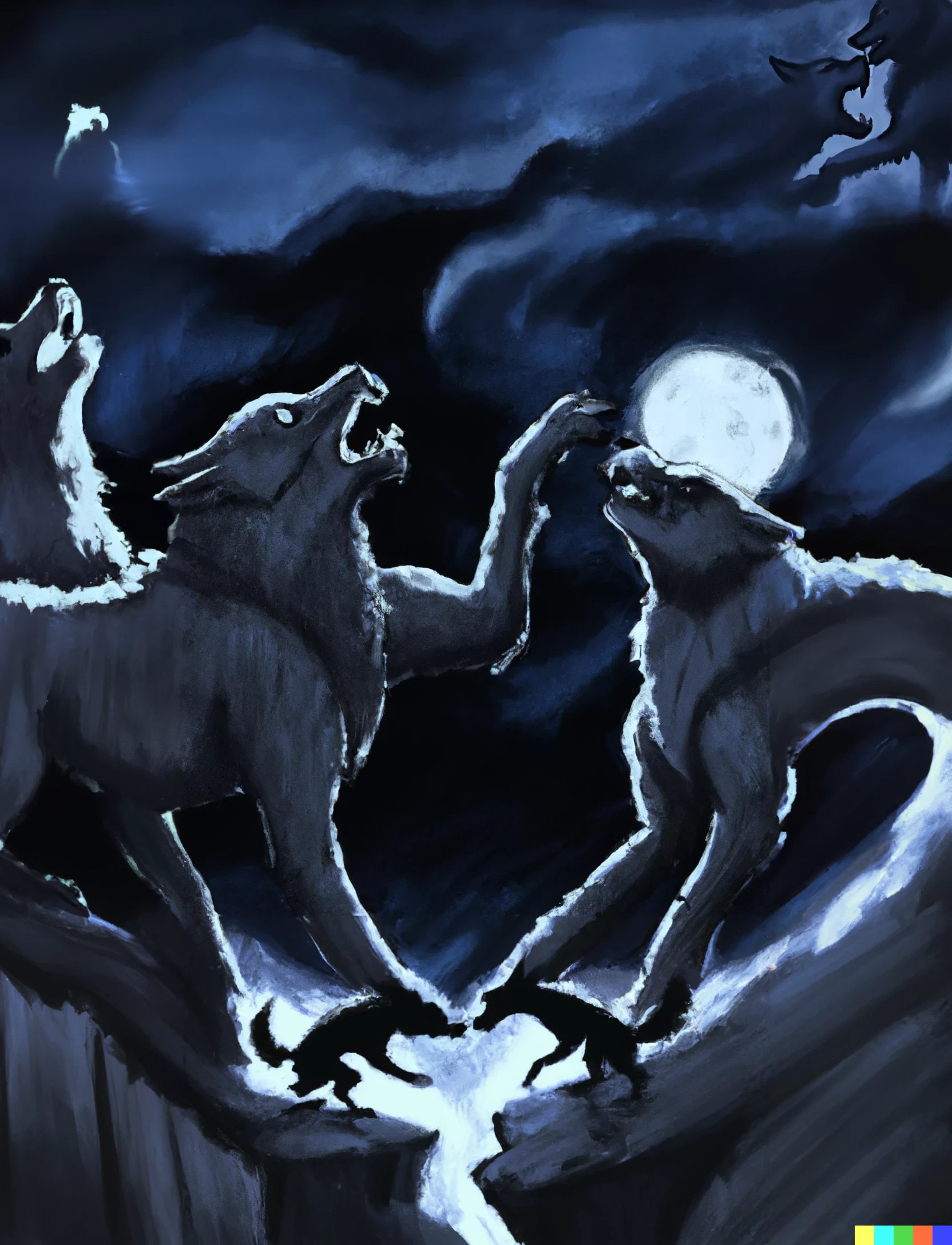 Anime Black And White Wolves In Love