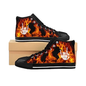original shoes-men chucks-punk shoes-men black converse-casual sneaker for men-custom converse-flame clothing-rock symbol-men hi top sneaker