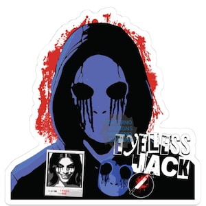 Eyeless Jack Sticker, Creepypasta Horror sticker Ben Drowned Goth Emo Weirdcore Sticker Gift