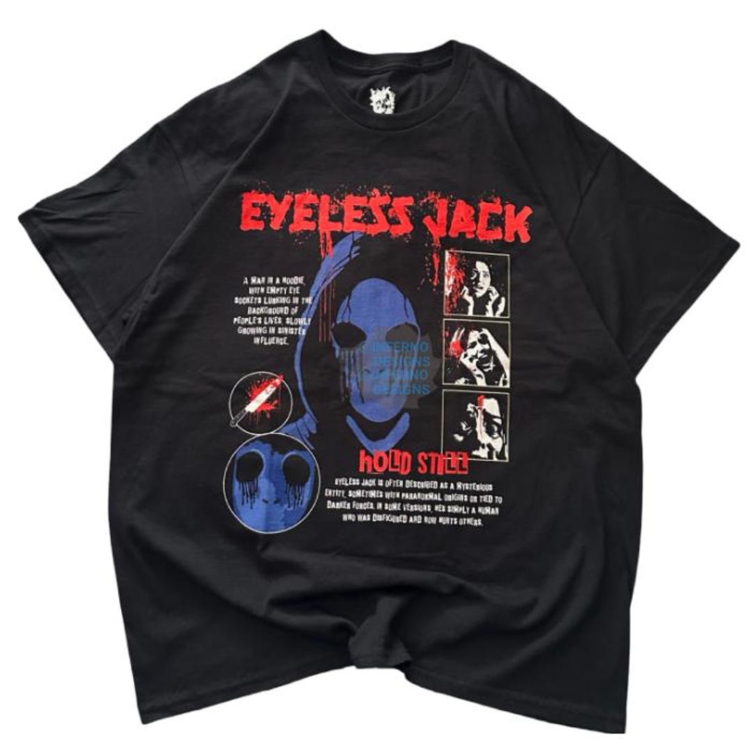 e*e様 marka parking限定LAPELLESS SHIRT JACK Eyeless Jack Shirt, Creepypasta T-shirt, Horror Goth Emo Dark