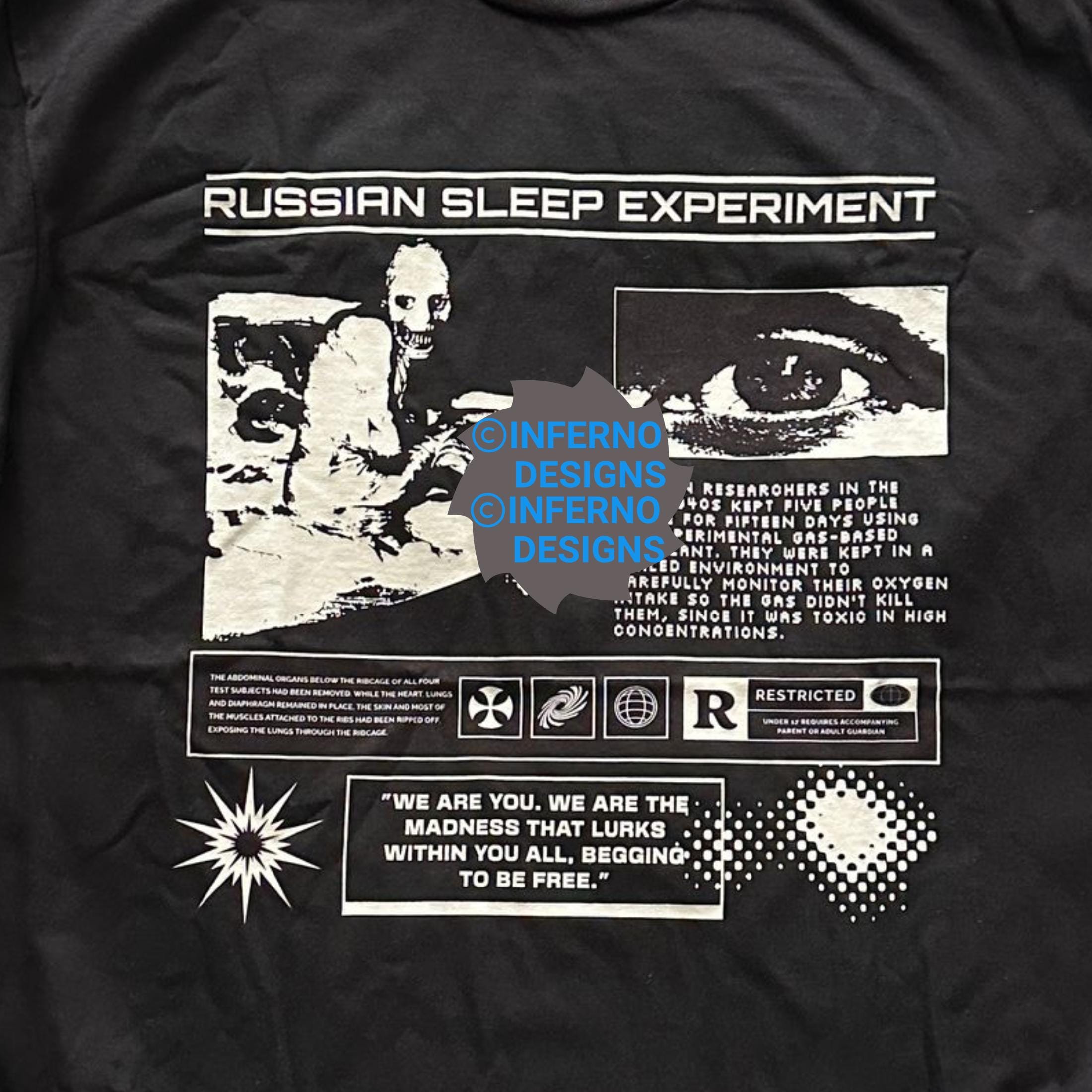 Russian Sleep Experiment Shirt, Y2K Grunge Shirt, Creepypasta
