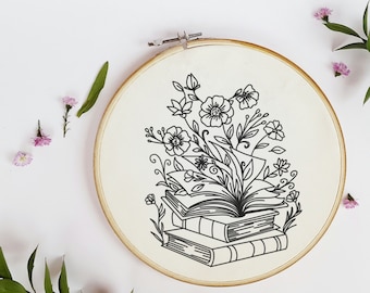 Floral Book Hand Embroidery Pattern: Garden Design (PDF)