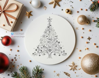 Mönster för handbroderi av julgran: Nybörjare DIY (PDF)