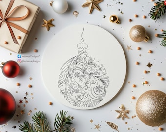 Christmas Ornament Embroidery Pattern, Winter Holiday Design (PDF Pattern)