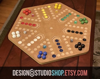 ¡ENVÍO GRATIS (EE. UU.)! MDF Agravación de doble cara Wahoo Marbles Juego de mesa pintado a mano 24 1/4 pulgadas x 3/4 pulgadas, diversión familiar, reliquia