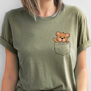 Custom Bear Shirt, Personalized Pocket Bear Shirt, Bear Birthday Shirt, Cute Bear Gift, Bear Lover Kids, Toddler Birthday gift , Mama Bear