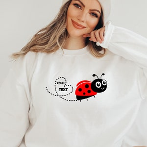 Custom Ladybug Shirt, Personalized Ladybug T-shirt, Ladybug Gift, Red Ladybug Sweatshirt, BFF Lady Bug Tee, Happy Ladybug Hoodie, Cute Gift