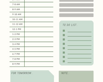 Der heutige Plan, Termine, To Do Liste, Morgen, Top Prioritäten, PDF, herunterladbar, druckbar, ausfüllbar