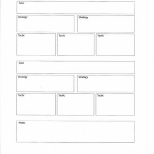 Building Blocks to Goal Achievement, Strategy, Tactic, Success, Organization, Notes, Downloadable, PDF, Printable, Fillable