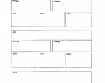 Bausteine zur Zielerreichung, Strategie, Taktik, Erfolg, Organisation, Notizen, herunterladbar, PDF, druckbar, ausfüllbar