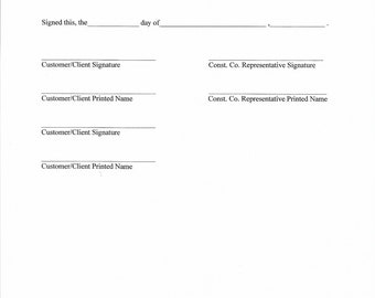 Certificate of Completion, Construction, Contractor, Subcontractor, Client, Customer, Insurance, PDF, Fillable, Printable, Downloadable