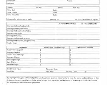 Anhänger Mietvertrag, Vertrag, Allgemeine Geschäftsbedingungen, PDF, Printable, Ausfüllbar, Herunterladbar