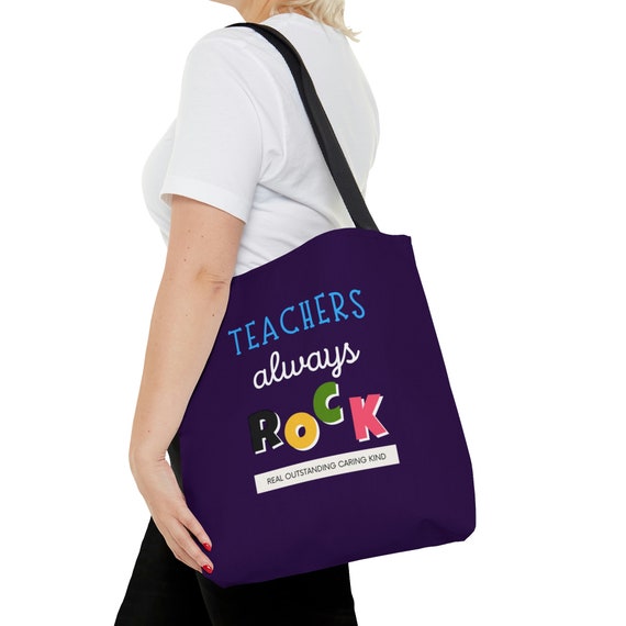 Teachers Always Rock Tote Bag Gift for Teacher Work Totes for Teachers Medium Tote Bag Cute Teacher Tote Bags Best Teacher Tote Etsy