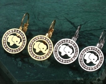 Lucky Baby Elephant Dangle Earrings