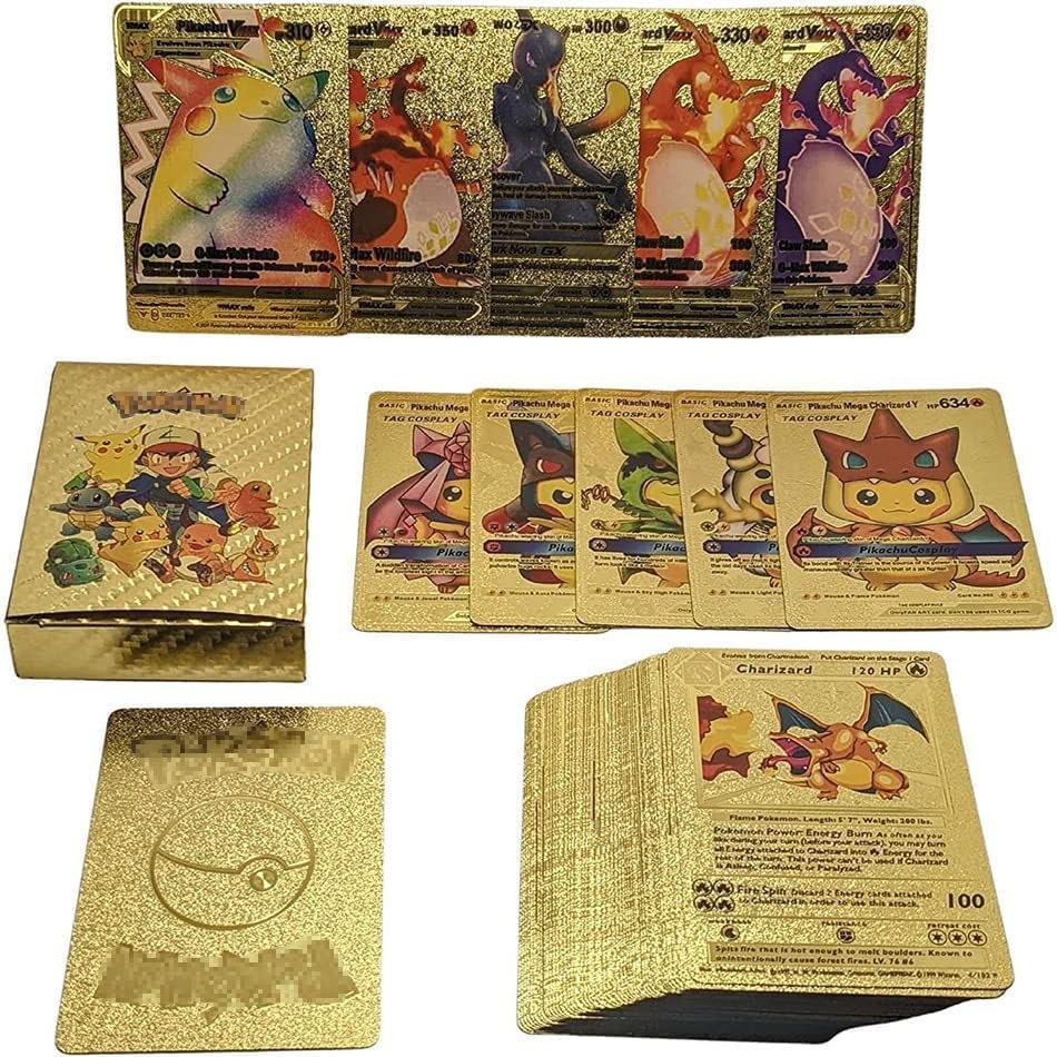 English Pokemon cards 55Pcs/Box Black DIY Pikachu Charizard Vmax Vstar EX Shiny  Card Birthday gift for children - AliExpress