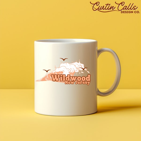 Mug Wildwood new jersey, mug wildwood, bois sauvage, rive de bois sauvage, cadeau bois sauvage, art bois sauvage, art mural bois sauvage, wildwood nj, cadeau bois sauvage