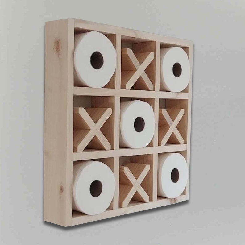 Toilet Paper Holder Tic Tac Toe Toilet Paper Shelf Wall Etsy