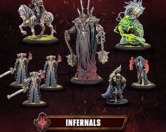 Zestaw kadry dowódczej Warmachine Infernals, druk 3D, darmowa wysyłka