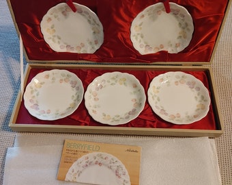 Noritake Berryfield Bone China Side Plates Vintage Set 5