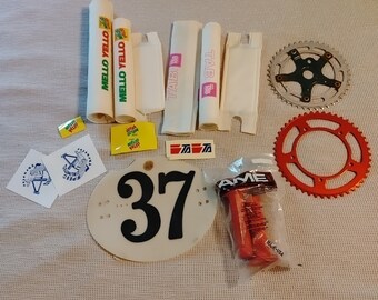 BMX Vintage Old School Lot Pads Parts Stickers Chainring Skyway Thruster