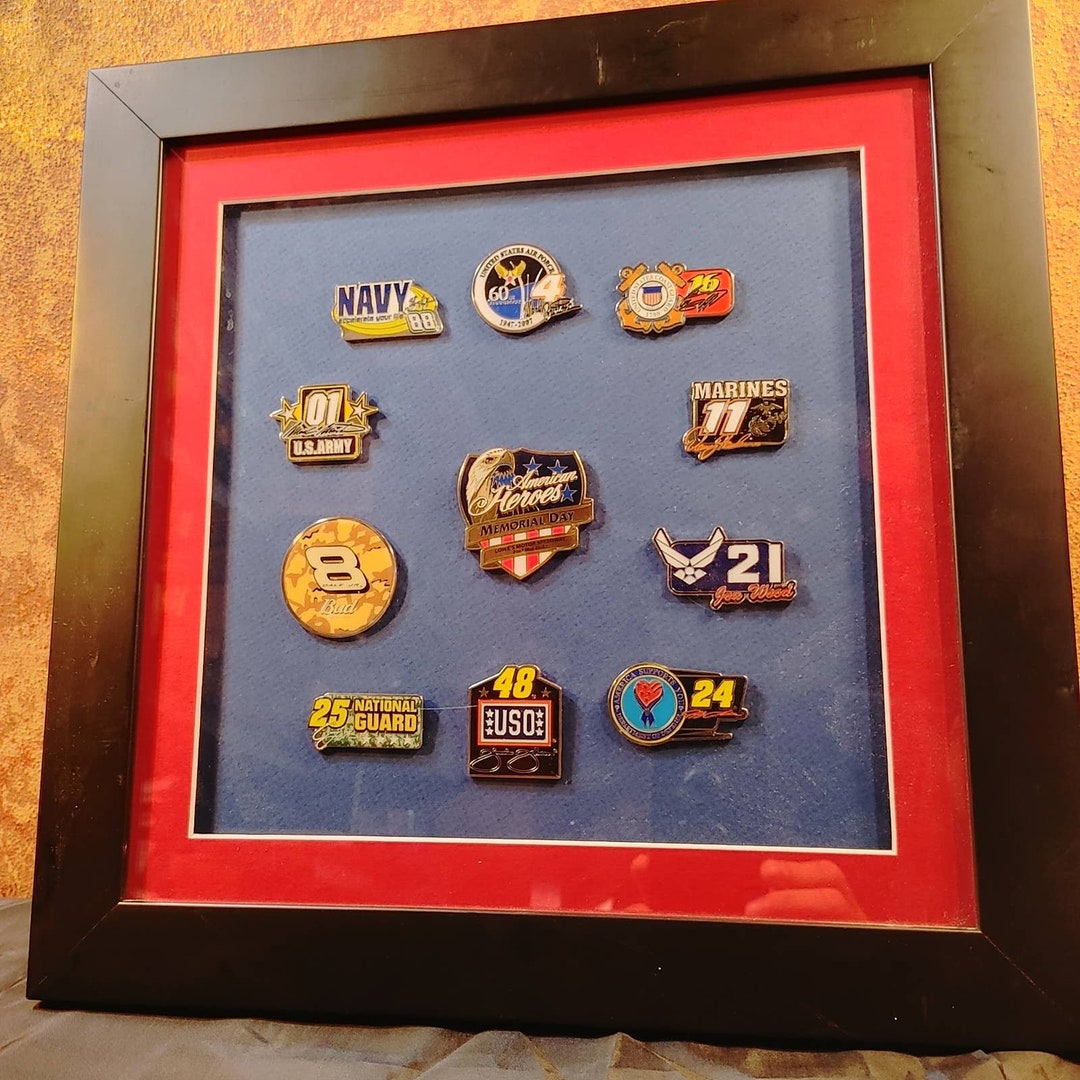 Racing Heros NASCAR Armed Forces Pins Framed All Branches - Etsy