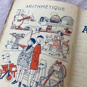 Vintage French Maths Text Book 1936 -  Junk Journals, paper craft and mixed media