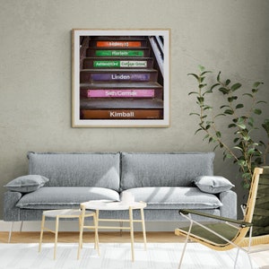 Chicago CTA Stations, Chicago L lines print, Chicago photography wall art, Colorful print, Chicago Photography Art
