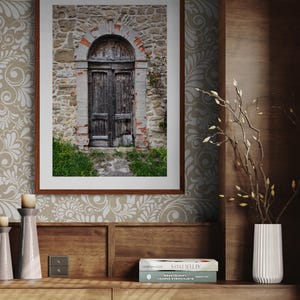 Ferentillo Italy Door Print – Rustic Wood & Stone Wall Photo – Terni Province Architecture – Italian Village Wall Art – Umbria Decor