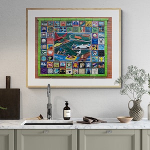 River of Life Project Tiled Clay Quilt Art Work in Naperville, Illinois ,Artistic Home Decor, Wall Art in Naperville