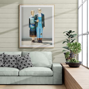 Modern twist on Grant Wood&#39;s iconic American Gothic couple, Grant Wood, American Gothic, 1930, Art Reproduction, Gothic Art, American Gothic