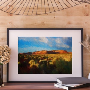 Arizona Desert Landscape Art Print: Sunset Scene, Southwestern Wall Decor, Tranquil Nature Home Accent & Dreamy Wilderness Display Piece