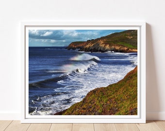 Rodeo Beach Wave Photograph, Marin County Coastal Art