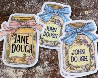 Funny Sourdough Starter Sticker - Naming Stickers for Sourdough Starter Mason Jar, Waterproof, Dishwasher Safe | Winget Farms Gift for Baker