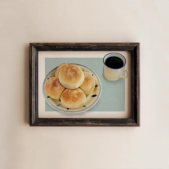 Pandesal Art Print | Filipino Heritage Kitchen Decor | Giclée Archival Illustration | Textured Fine Art