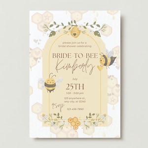 Bride To Bee Bridal Shower Invitation | Printable DIY Editable | Instant Download