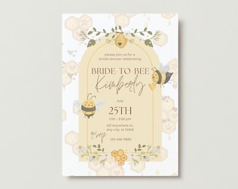 Braut-zu-Bienen-Brautparty-Einladung | Druckbare DIY Bearbeitbar | Sofort Download