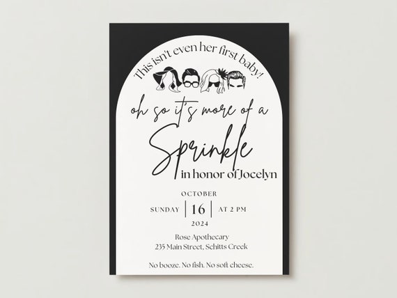 Schitt's Creek Baby Sprinkle Template with Silhouette