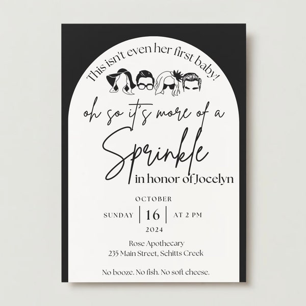 Schitt's Creek Baby Sprinkle Template with Silhouette