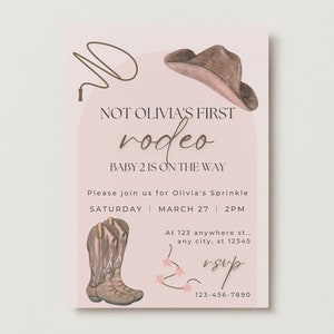 Not Her First Rodeo Baby Sprinkle Invitation Template