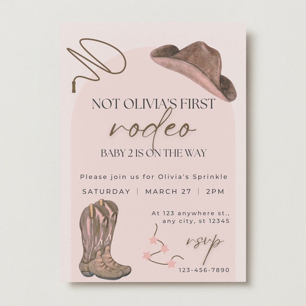 Not Her First Rodeo Baby Sprinkle Invitation Template
