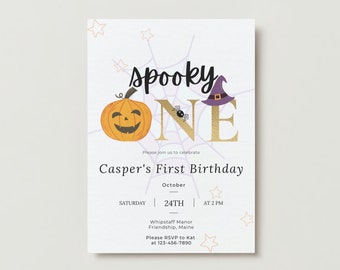 Spooky One Erster Geburtstag Einladungsvorlage