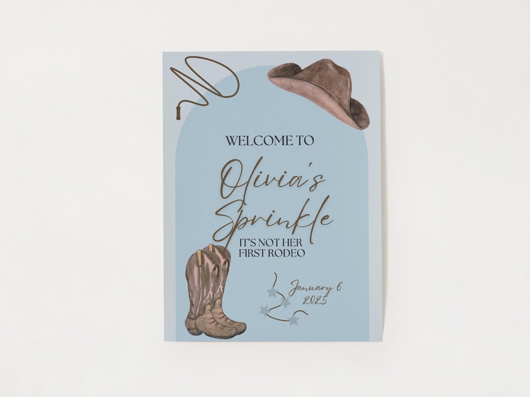 Blue Not First Rodeo Baby Sprinkle Welcome Sign - Etsy