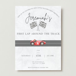 First Lap Around The Track Invitation Template