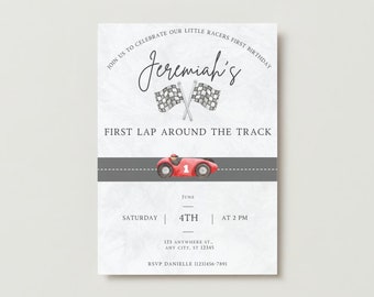 First Lap Around The Track Invitation Template