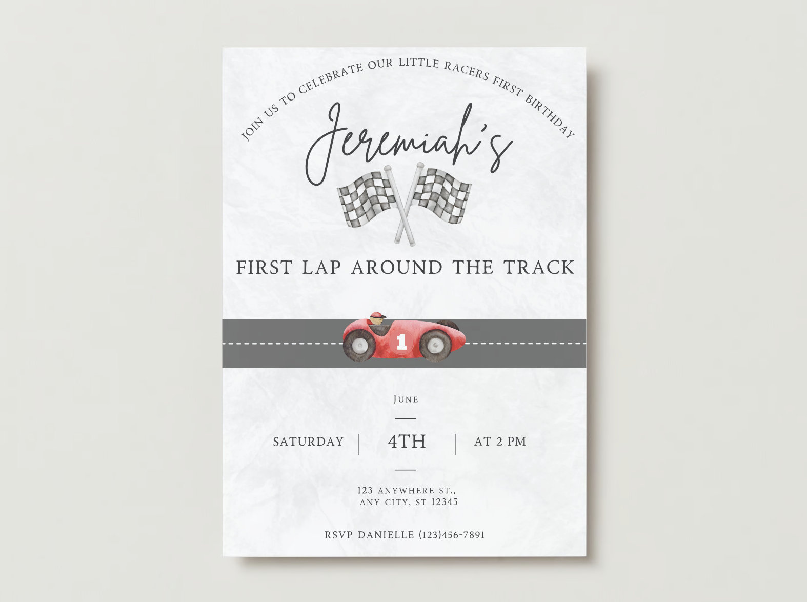 First Lap Around the Track Invitation Template Etsy