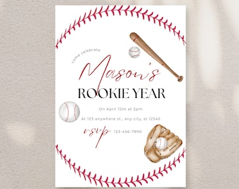 Rookie Year Invitation Template