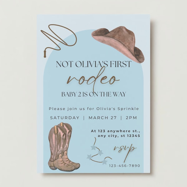 Not Her First Rodeo Baby Sprinkle Invitation Template