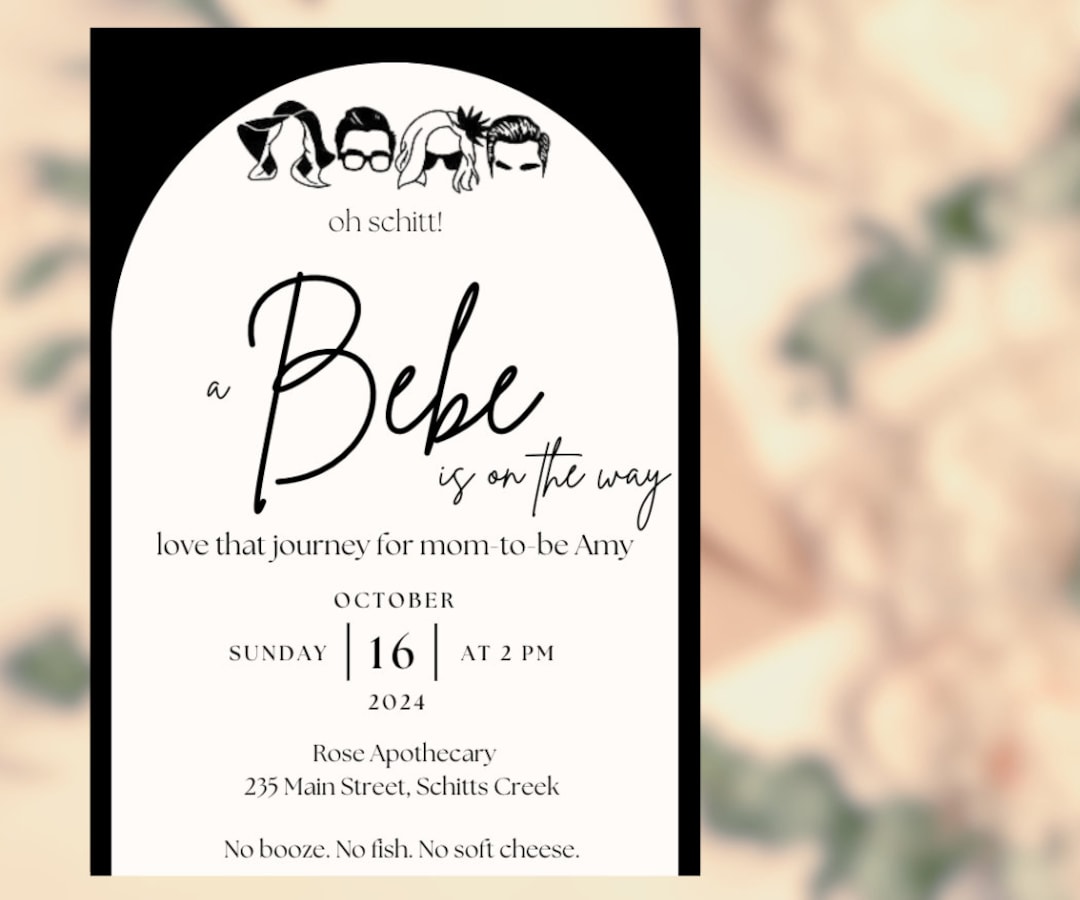 Schitt's Creek Baby Shower Template Etsy