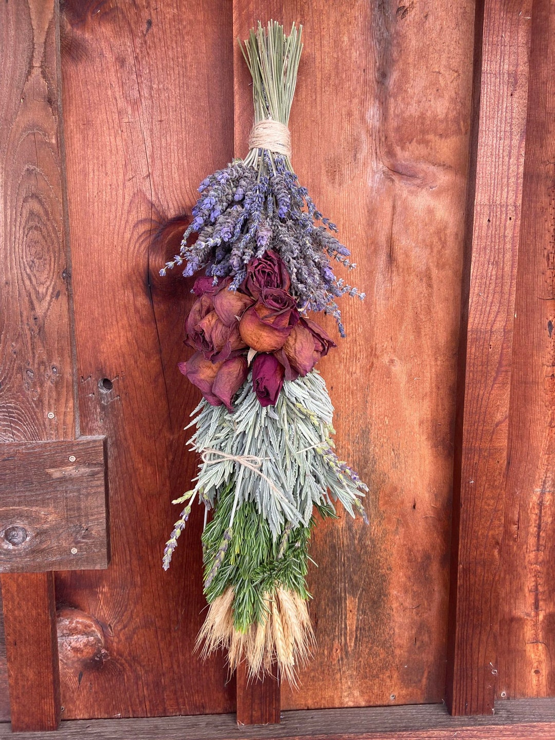 Botanical Herb Swag With Lavender, Rosemary & Roses Grown on Our Lodi