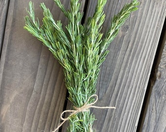 Fresh or Dried White Rosemary Bundles grown on Our Lodi, California Lavender and Mediterranean Botanical Farm.